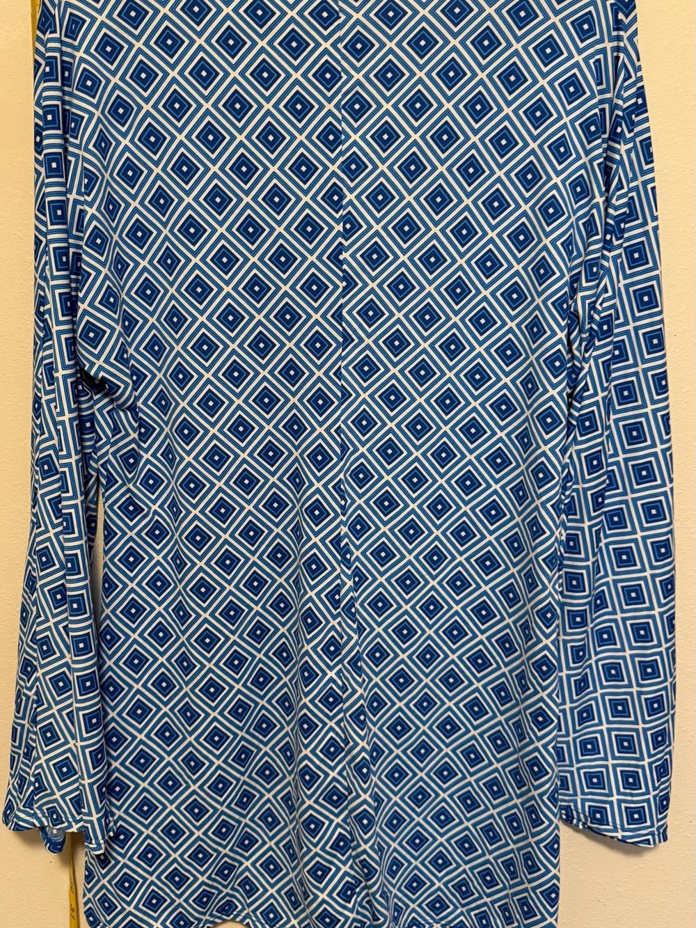 MICHAEL Michael Kors Blue Geometric Print Tunic Top Blouse Size M